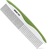 Dog Comb for Removes Tangles and Knots - Cat Comb for Removing Matted Fur - Grooming Tool with Stainless Steel Teeth and Non-Slip Grip Handle - Best Pet Hair Comb for Home Grooming Kit - Ebook Guide