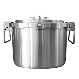 Buffalo 37 Quart Stainless Steel Pressure Cooker Extra Large Canning Pot with Rack and Lid for Home, Commercial Use - Easy to Clean Stove Top Pressure Canner, Can Cooker - SG Certificate QCP435