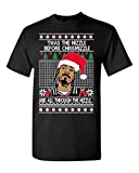 Memetic Ugly Christmas T-Shirt Snoop TWAS The Nizzle Before Chrismizzle Tee Shirt Black