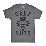 Crazy Dog T-Shirts Mens Deez Nuts T Shirt Funny Christmas Nutcracker Sarcastic Graphic Tee for Guys (Dark Heather Grey) - XL