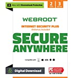 Webroot Internet Security Plus 2022 | Antivirus Software against Computer Virus, Malware, Phishing and more | 3-Device | 2-Year Subscription | Download