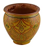 Flower Pot Moroccan Spanish Garden Drain Hole Ceramic Planter Handmade