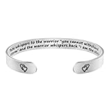 Women Empowerment Gift for Her Inspirational Christmas Bangle Fate Whispers to the Warrior Bracelet Warrior Jewelry