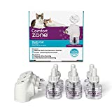 Comfort Zone Multi Cat Calming Diffuser Value Kit: 3 Diffusers & 6 Refills; Pheromones to Reduce Cat Fighting, Spraying & Scratching