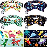Sadnyy 4 Pieces Universe Dinosaur Cat Collar Breakaway Cat Collar with Cute Bow Tie and Bell Adjustable Safety Breakaway Pet Collar Universe Dinosaur Pattern Collar for Kitten Kitty Cat, 4 Styles