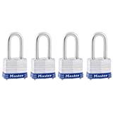 Master Lock 3QLF Outdoor Padlock with Key, 4 Pack Keyed-Alike