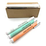 Jovely Retractable Click Pocket White Latex-Free Eraser for Pencil Writing, Portable Pen-Style Pencil Erasers, Premium Rubber Stick Eraser with 3 Assorted Barrels(with 15 Refill Erasers)