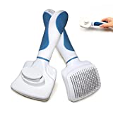 Damail Self Cleaning Slicker Brush - Cat and Dog Brush for Safe Shedding and Grooming, Gently Removes Loose Undercoat and Tangled Hair, Grooming Brush for Long and Short Hair Pet