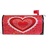 Vdsrup Valentine's Day Mailbox Covers Magnetic Sweet Love Hearts Mailbox Cover Standard Size 18" X 21" Mailbox Wraps Post Letter Box Cover Home Garden Decorations