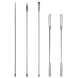 5 Pack Micro Spatula, Opret Lab Scoop Spoon Capsule Filler 0 00 for Powders Stainless Steel Gel Cap Filler