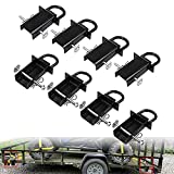 NIXFACE 8Pcs Heavy Duty Removable D-Ring Stake Pocket Tie Down Fit for Utility Trailers/Flatbeds