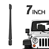 Rydonair Antenna Compatible with 2007-2022 Jeep Wrangler JK JKU JL JLU Rubicon Sahara Gladiator, 7 inches Flexible Rubber Antenna Designed for Optimized FM/AM Reception