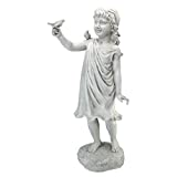 Design Toscano KY1467 Mary Frances and her Feathered Friends Garden Girl Statue, Antique Stone