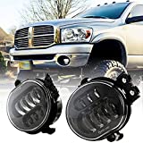 BICYACO New Version LED Fog Light for Dodge Ram 1500 2002-2008 Dodge Ram 2500/3500 Pickup Truck 2003 2004 2005 2006 2007 2008 2009-1 Pair Black Dodge Ram Fog Lights