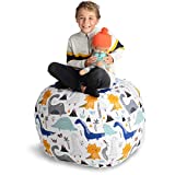 Creative QT Stuffed Animal Storage Bean Bag Chair - Kid Bean Bag Chair - Beanbag Cover - Stuffed Animal Holder - Beanbag Chair for Kids, Toddlers & Teens - Giant Bean Bag Cover (38" Dinosaur)
