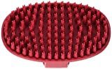 Le Salon Essentials Rubber Grooming Brush with Loop Handle, Red