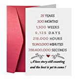 25th Wedding Anniversary Card, 25 Year Anniversary Card for Husband Wife, A love Story Still Counting