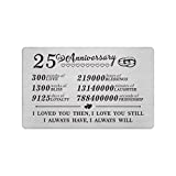 25th 25 Year Wedding Anniversary Steel Gifts Wallet Card for Husband Men Him Her Couples