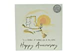 Cute 25 Year Anniversary Card, Watching TV Bears – Free Metal 25th Anniversary Love Token Gift (gc-annisunset25)