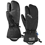 EXski Waterproof Winter 3-Finger Ski Gloves Warm Insulated Snow Mittens for Cold Weather Snowboard Snowmobile Medium