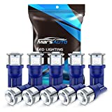 Marsauto 194 LED Bulb Blue 168 T10 2825 5SMD No Polarity Replacement Bulbs for Car Dome Map Door Courtesy License Plate Dashboard Lights Lamp 12V