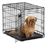 MidWest I Crate 1524 -24 Inch Folding Metal Dog Crate w/ Divider Panel, Small Dog Breed, Black