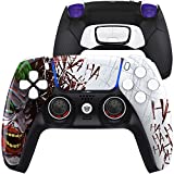 HexGaming HEX Ultimate 4 Mappable Back Buttons & Replaceable Thumbsticks & Hair Trigger Black Rubberized Grip Compatible with PS5 Customized Game Controller PC Wireless FPS Gamepad - Joker Hahaha