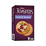 Toasteds Crackers, Toasted Crackers, Party Snacks, Toasted Sesame, 8oz Box (1 Box)