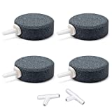 Wenshall 1.6" Small Round Air Stones for Aquariums Oxygen Diffuser Fish Tank Air Bubbler for Hydroponics Aquariums Oxygen Stone 4/8pcs (4pcs, Grey)