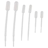 E-outstanding 150pcs Plastic Transparent Graduated Pipettes Liquid Transfer Droppers Lab Chemistry Experiment Supplies Disposable Dropping Pipette 0.2ml 0.5ml 1ml