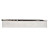 Chris Christensen 002 7.5 in Coarse Poodle Style Butter Comb, Groom Like a Professional, Rounded Corners Prevent Friction and Breakage, Solid Brass Spin with Steel Teeth, Chrome Finish.