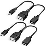 ANDTOBO [2 Pack 2-in-1 Micro USB(OTG Adapter with Power) for Fire Stick/Host Devices etc- Black