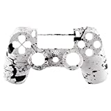 eXtremeRate White Splashing Spray Patterned Custom Faceplate Cover, Replacement Front Housing Shell Case Compatible with ps4 Slim Pro Controller JDM-040/050/055 - Controller NOT Included