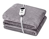 Heated Blanket Electric Throw with Double-Layer Flannel, 6 Heating Levels, 3 Hours Auto-Off, Fast Heat & ETL Certification, Home Office Use & Machine Washable, 50x60 inches