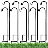 Ashman Shepherds Hook 10 Pack Black, 35 Inches Tall, Made of Premium Metal for Hanging Solar Light, Bird Feeders, Mason Jars, Garden Stake and Wedding Decor