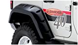 Bushwacker 10044-02 Jeep Max Coverage Pocket Style Fender Flare OE Matte Black - Rear Pair