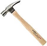 ESTWING Sure Strike Hammer - 16 oz Straight Rip Claw with Smooth Face & Hickory Wood Handle - MRW16S