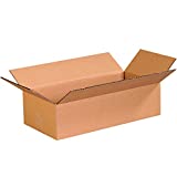 BOX USA B1684 Flat Corrugated Boxes, 16"L x 8"W x 4"H, Kraft (Pack of 25)