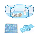 Hamiledyi Rat Fence,Mouse Playpen,Hamster Playpen with Mat,Breathable & Transparent Pet Playpen for Bunny,Rabbit,Chinchilla,Hedgehog,Guinea Pig,Foldable and Easy to Carry by BLSMU