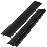 MSDADA 2 Pcs Silicone Stove Counter Gap Cover, Kitchen Counter Gap Anti-Slip Filler for Seals Spills Between Counter, Stovetop, Oven, Washing Machine (21 Inches, Black）