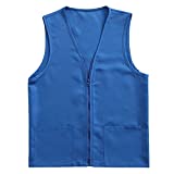 TopTie Adult Volunteer Activity Vest Supermarket Uniform Vests Clerk Workwear-Royal Blue-XXL