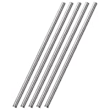 uxcell 6mm x 300mm 304 Stainless Steel Solid Round Rod for DIY Craft - 5pcs
