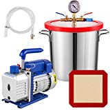 Bestauto 3 Gallon Vacuum Chamber Kit Stainless Steel Degassing Chamber 12L Vacuum Degassing Chamber Kit with 3.6 CFM 1 Stage Vacuum Pump HVAC