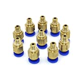 Witbot PC4-M6 Straight Fitting 4mm thread M6 Connector for 3D Printer (Pack of 10 pcs )