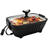 RoadPro RPSC200 12V Power Supply Portable, Personal Sized Roaster for Car, Truck, Camping, Tailgating  Cook or Re-Heat Delicious Meals and Leftovers