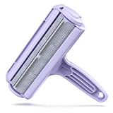 DELOMO Pet Hair Remover Roller - Dog & Cat Fur Remover with Self-Cleaning Base - Efficient Animal Hair Removal Tool - Perfect for Furniture, Couch, Carpet, Car Seat, Purple