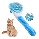 Cat Grooming Brush, Pets Slicker Brushes Dogs Self Clean Brush for Shedding One Button Removes Loose Undercoat Mats Tangled Hair Grooming Brush for Pet Massage-Self Cleaning (Blue)