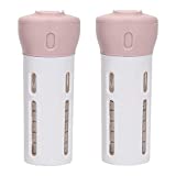Travigo 4-in-1 Travel Bottle Dispenser, Includes Four Empty Reusable 1.4 oz. (40 mL) Cosmetic Toiletry Containers for Sanitizer, Soap, Lotions, Skincare, Makeup Products (Pink Pink)