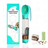 GaamfGee Dog Water Bottle Portable Pet Water Bottle for Walking 22 OZ Leak Proof 4 in 1 Portable Pet Travel Water Dispenser for Drinking and Eating Combo Cup for Cats and Puppy Food-Grade Material