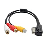 Cablecc AMI MMI to 3 RCA Audio Video Cable Female DVD Video and Audio Input Cable for Audi A1 A7 A8 VW Car